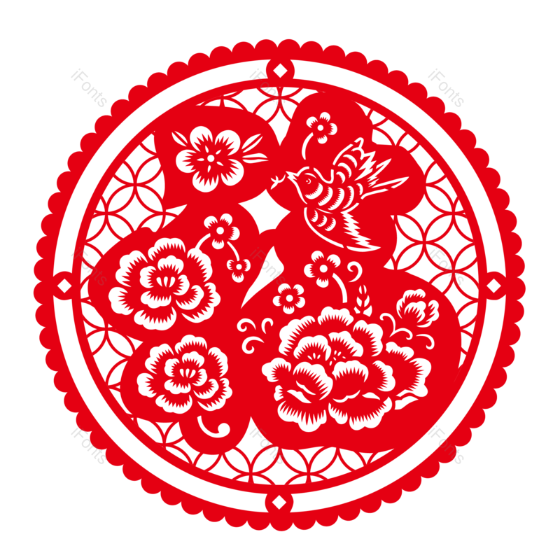 中国风图片,花纹元素,图案PNG,窗花免抠素材